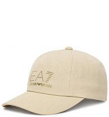 Czapka z daszkiem EA7 Emporio Armani beżowa damska