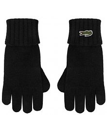 Rękawiczki Lacoste czarne damskie
