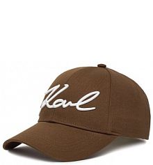 Czapka z daszkiem KARL LAGERFELD brązowa damska