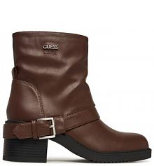 Botki na obcasie Guess brązowe