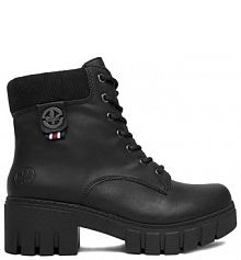 Botki na obcasie Rieker czarne