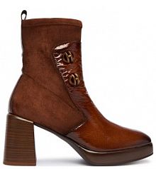 Botki na obcasie Hispanitas brązowe