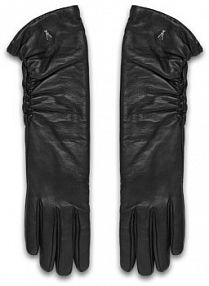 Rękawiczki skórzane Patrizia Pepe czarne
