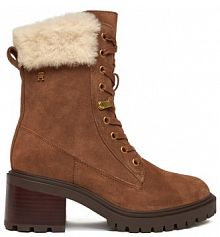 Klapki eleganckie Tommy Hilfiger brązowe