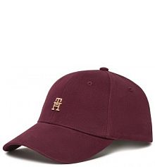 Czapka z daszkiem Tommy Hilfiger bordowy damska