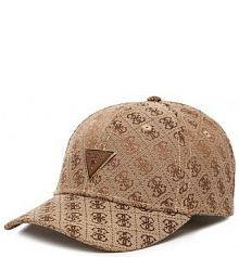 Czapka z daszkiem Guess beżowa damska