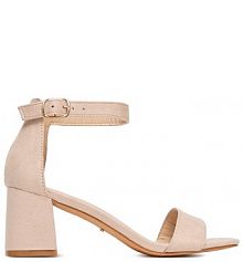 Sandały na obcasie DeeZee beżowe