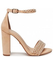 Sandały na obcasie DeeZee beżowe