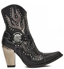 Botki na obcasie NEW ROCK czarne