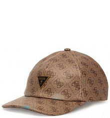 Czapka z daszkiem Guess beżowa damska