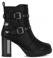 Botki na obcasie Mustang czarne