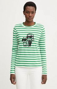 Longsleeve Karl Lagerfeld  zielony damski A1W17137