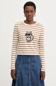 Longsleeve Karl Lagerfeld  beżowy damski A1W17137