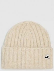 Czapka zimowa Karl Lagerfeld  beżowa damska A4W33108