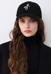 Czapka z daszkiem RUSLAN BAGINSKIY  czarna damska BSB033.C.DMD.