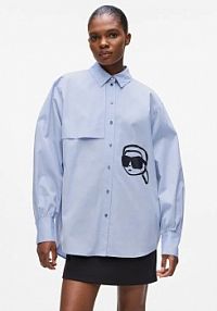 Koszula z długim rękawem Karl Lagerfeld  niebieska A4W11025