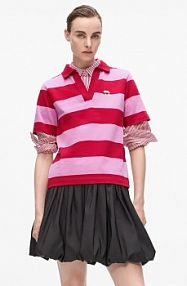 Koszulka polo Karl Lagerfeld  różowa damska A4W17099