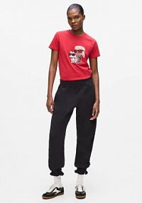 Spodnie dresowe Karl Lagerfeld  czarne damskie A4W10099