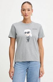 T-shirt Karl Lagerfeld  szary damski A1W17130
