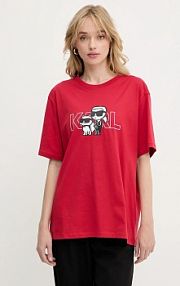 T-shirt Karl Lagerfeld  czerwony damski A3W17084