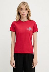 T-shirt Karl Lagerfeld  czerwony damski A3W17085