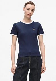 T-shirt Karl Lagerfeld  granatowy damski A4W17097