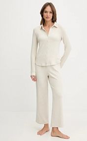 Piżama Calvin Klein Underwear  beżowa damska LV00QS7582