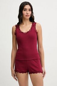 Piżama Tommy Hilfiger  bordowy damska UW0UW06215