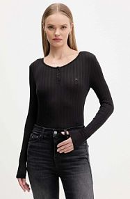 Longsleeve Tommy Jeans  czarny damski DW0DW21575