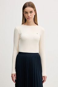 Longsleeve Tommy Hilfiger  beżowy damski WW0WW47309