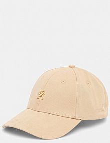 Czapka z daszkiem Tommy Hilfiger  beżowa damska AW0AW17631