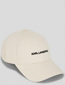 Czapka z daszkiem Karl Lagerfeld  beżowa damska A3W33023