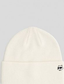 Czapka zimowa Karl Lagerfeld  beżowa damska A3W33146