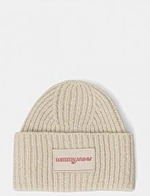 Czapka zimowa Tommy Jeans  beżowa damska AW0AW17984