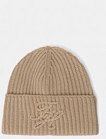 Czapka zimowa Tommy Hilfiger  beżowa damska AW0AW17777