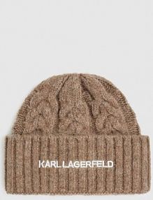 Czapka zimowa Karl Lagerfeld  beżowa damska A4W33012