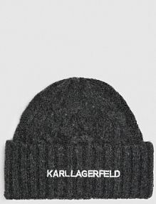 Czapka zimowa Karl Lagerfeld  szara damska A4W33012