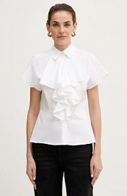 Koszula z krótkim rękawem Karl Lagerfeld  beżowa A3W11035