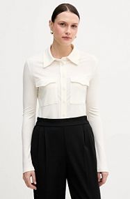 Koszula z długim rękawem Sisley  beżowa 54HXLQ09M