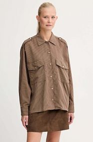 Koszula z długim rękawem Sessun  brązowa 25110019