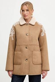 Płaszcz ERMANNO Firenze  beżowy damski 57TD062E5A