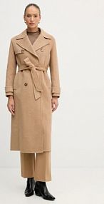 Płaszcz Pedro del Hierro  brązowy damski 7522237