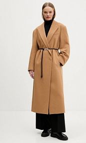 Płaszcz HUGO  brązowy damski 50547606