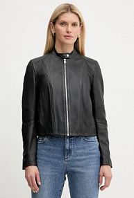 Kurtka skórzana Boss Orange  czarna damska 50545625