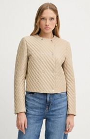 Kurtka skórzana Boss  beżowa damska 50541919