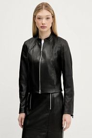 Kurtka skórzana HUGO  czarna damska 50541262