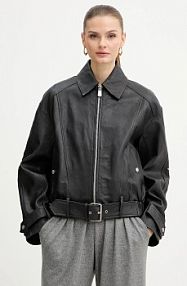 Kurtka skórzana pinko  czarna damska 105793.A2U7