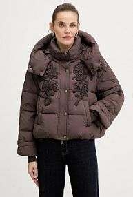 Kurtka puchowa ERMANNO Firenze  brązowa damska 57TA004EX1AP