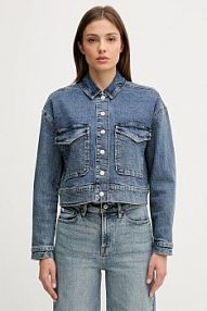 Kurtka jeansowe DKNY  niebieska damska DJ5J6122