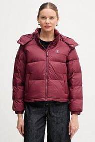 Kurtka puchowa Calvin Klein Jeans  bordowy damska LV047D501G